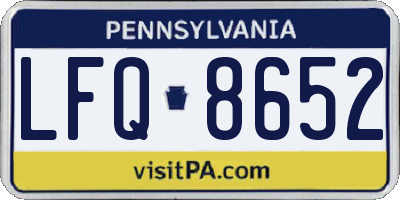 PA license plate LFQ8652
