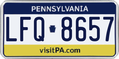 PA license plate LFQ8657