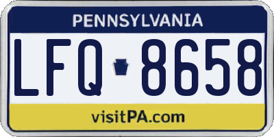 PA license plate LFQ8658