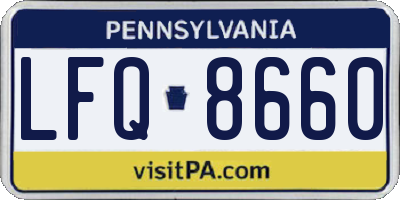 PA license plate LFQ8660