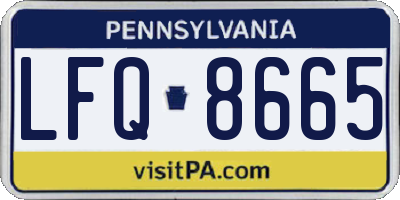 PA license plate LFQ8665