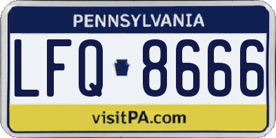 PA license plate LFQ8666