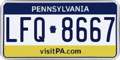 PA license plate LFQ8667