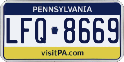 PA license plate LFQ8669