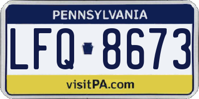 PA license plate LFQ8673