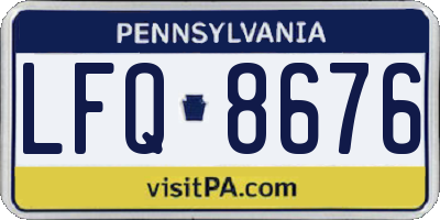 PA license plate LFQ8676