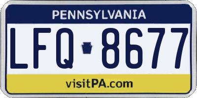 PA license plate LFQ8677