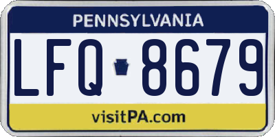 PA license plate LFQ8679