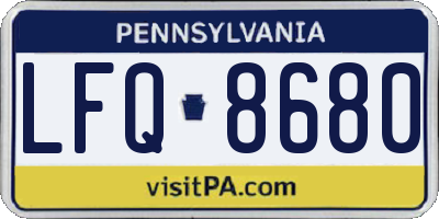PA license plate LFQ8680
