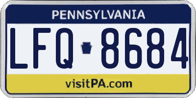 PA license plate LFQ8684