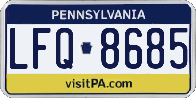 PA license plate LFQ8685