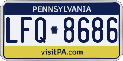 PA license plate LFQ8686