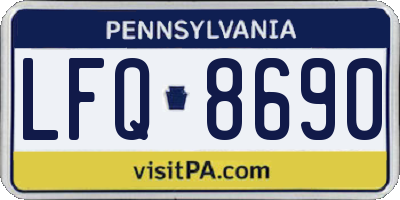 PA license plate LFQ8690