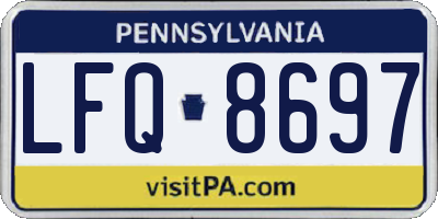 PA license plate LFQ8697