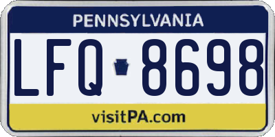 PA license plate LFQ8698