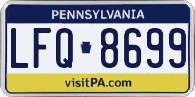 PA license plate LFQ8699