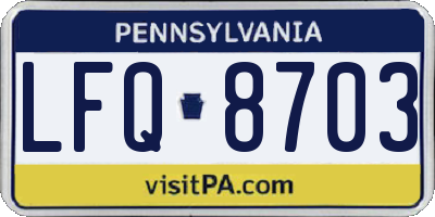 PA license plate LFQ8703