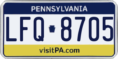 PA license plate LFQ8705