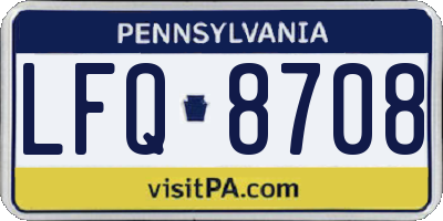 PA license plate LFQ8708