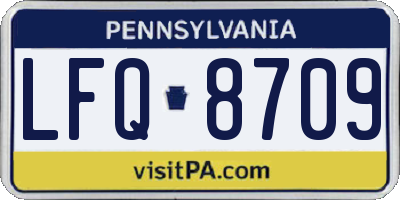 PA license plate LFQ8709