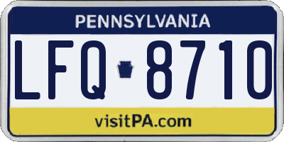 PA license plate LFQ8710