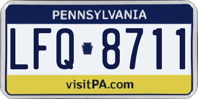 PA license plate LFQ8711