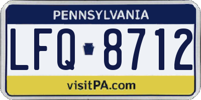 PA license plate LFQ8712
