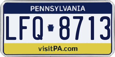 PA license plate LFQ8713
