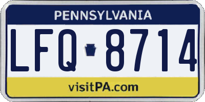 PA license plate LFQ8714