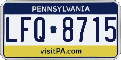 PA license plate LFQ8715