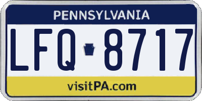 PA license plate LFQ8717