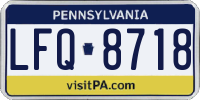 PA license plate LFQ8718