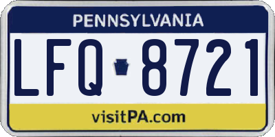 PA license plate LFQ8721