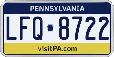 PA license plate LFQ8722