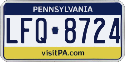 PA license plate LFQ8724