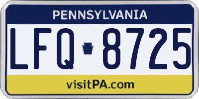 PA license plate LFQ8725