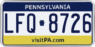 PA license plate LFQ8726