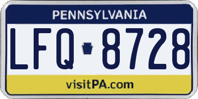 PA license plate LFQ8728
