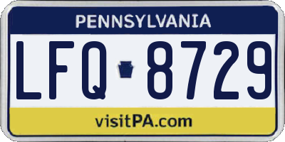 PA license plate LFQ8729