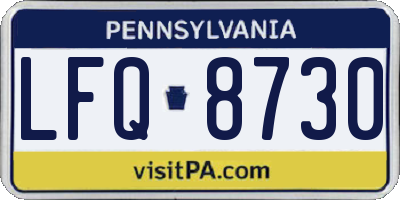 PA license plate LFQ8730