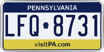 PA license plate LFQ8731