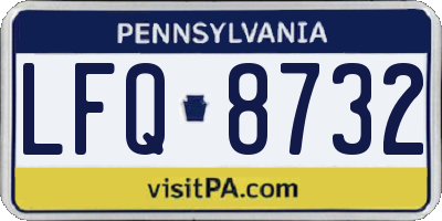 PA license plate LFQ8732