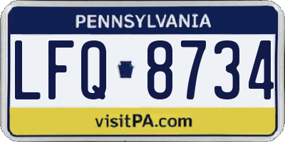 PA license plate LFQ8734