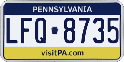 PA license plate LFQ8735