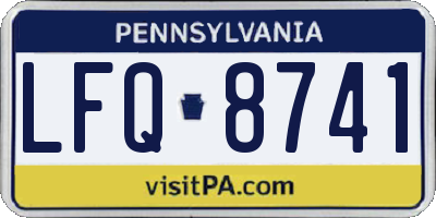 PA license plate LFQ8741