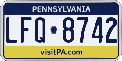 PA license plate LFQ8742