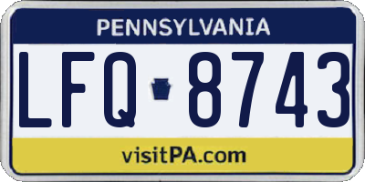 PA license plate LFQ8743
