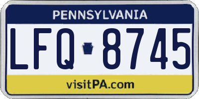 PA license plate LFQ8745