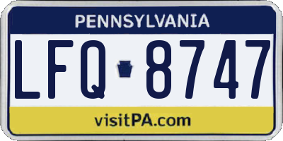 PA license plate LFQ8747