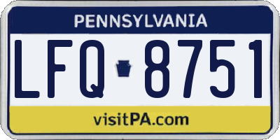 PA license plate LFQ8751